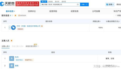 釘釘全資成立杭州騰云駕智科技公司，業(yè)務(wù)聚焦信息系統(tǒng)集成與智能化服務(wù)